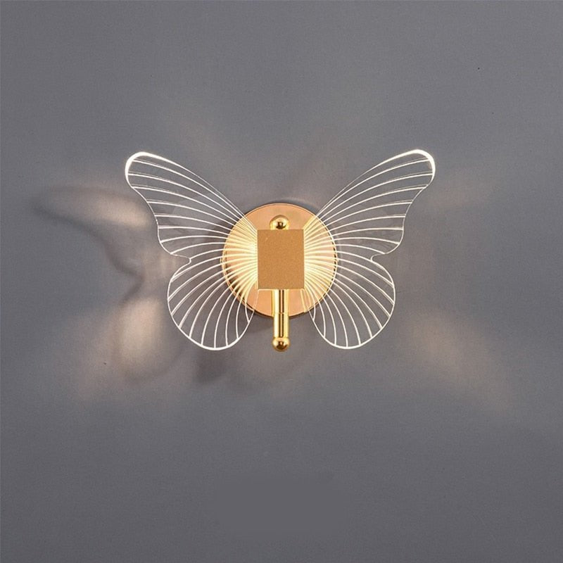 Butterfly Wall Light Acrylic Wings Gold Frame - Product detail 9