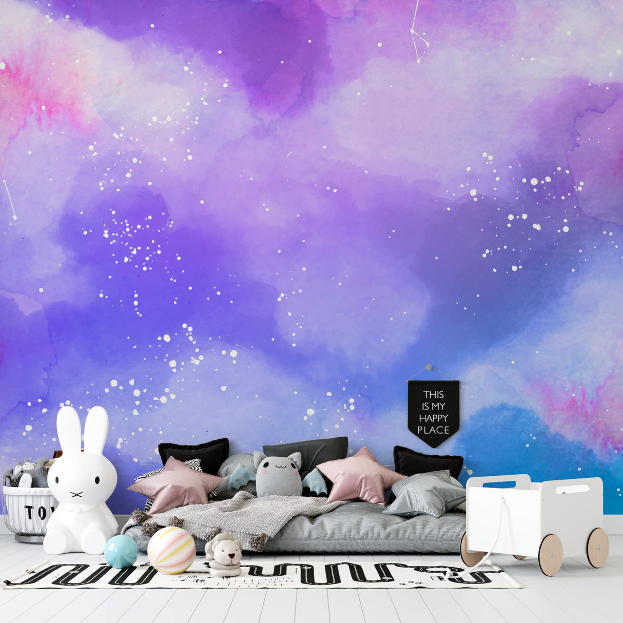 Designer dress wallpaper bringing runway style to walk-in closet