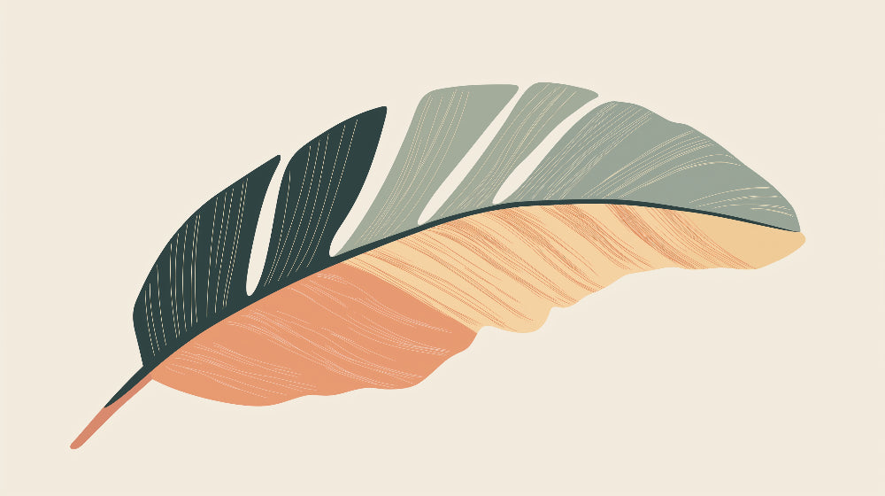 Feather wallpaper design file showing detailed modern art pattern in terracotta and green