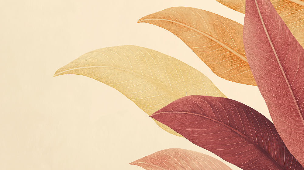 Tropical leaves design file showing detailed terracotta and gold pattern