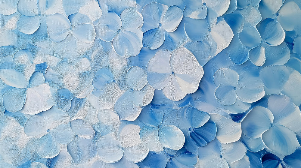 Blue 3D Floral Wallpaper design file showing detailed petal pattern and texture