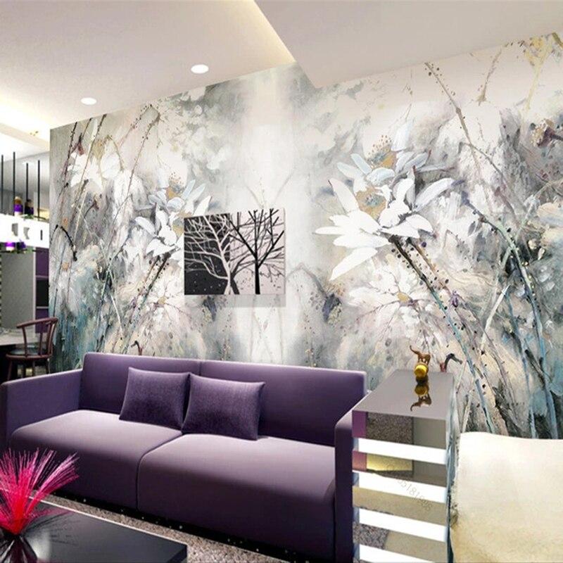 White lotus mural wallpaper enhancing spa bathroom decor