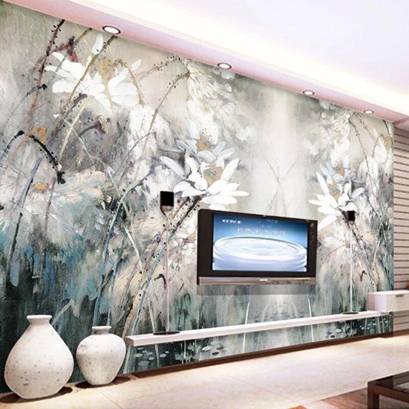 Floral wall mural bringing artistic touch to home office space
