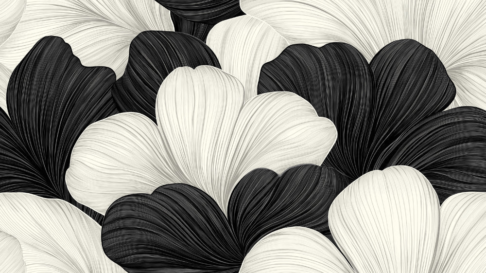 Black and white Ginkgo pattern design file showing detailed botanical illustration