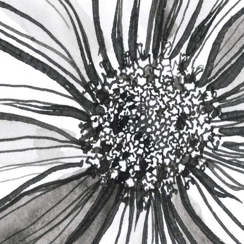 Line art flower mural adding depth to hallway space
