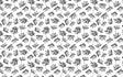 Black and white line art floral pattern design file showing detailed botanical sketches on white background