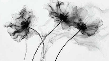 Black and white smoke effect floral design file showing detailed pattern and texture