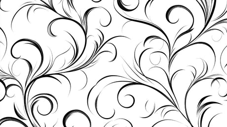 Black arabesque pattern design file showing intricate floral details on white background