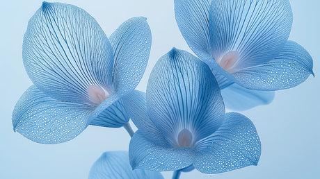 Blue Petals Wallpaper design file showing intricate morning dew pattern and texture details