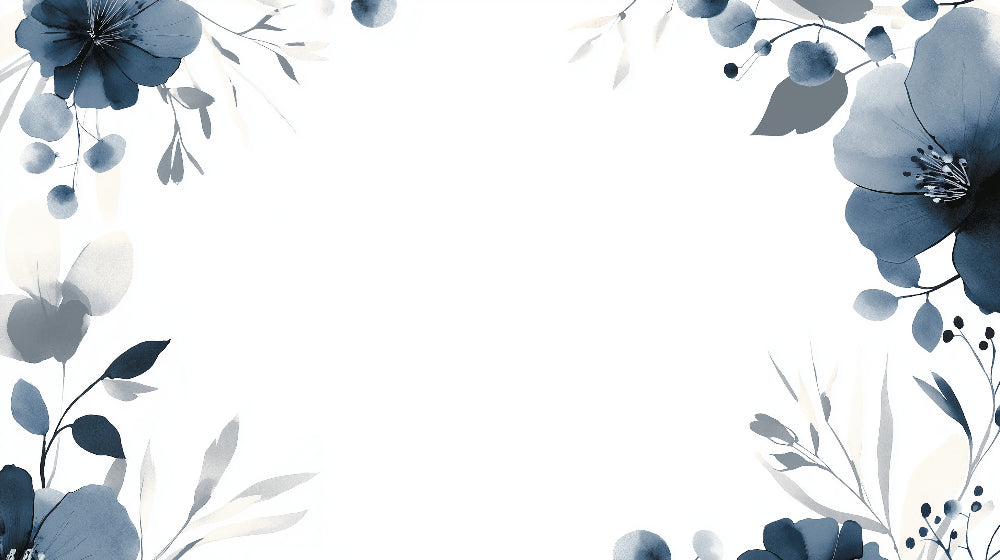 Blue and green watercolor floral wallpaper design file showing delicate blooms and leaves pattern