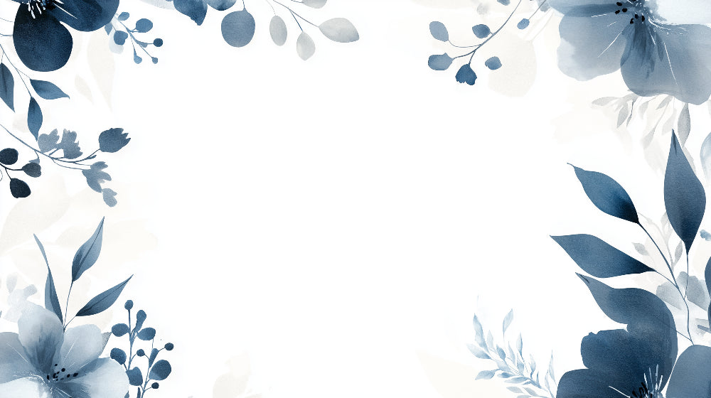 Blue watercolor botanical design file showing delicate floral pattern with white background