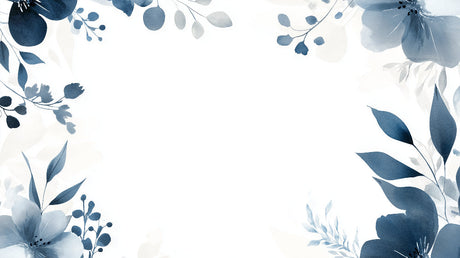 Blue watercolor botanical design file showing delicate floral pattern with white background