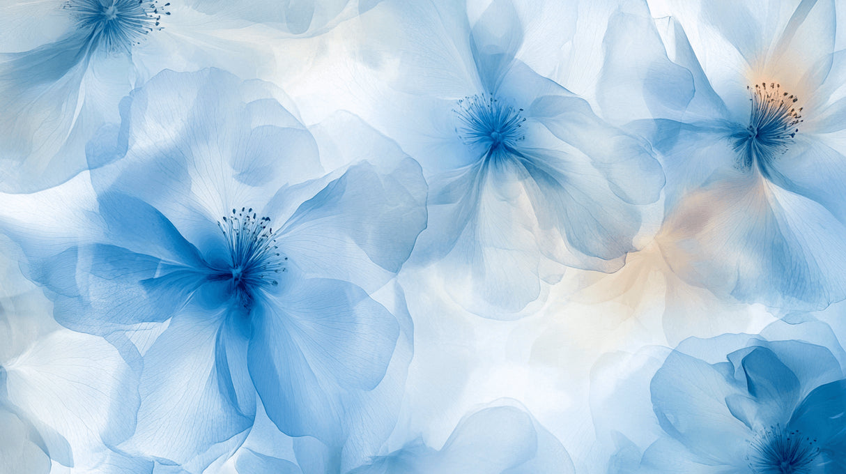 Blue watercolor floral design file showing intricate petal details and flowing patterns