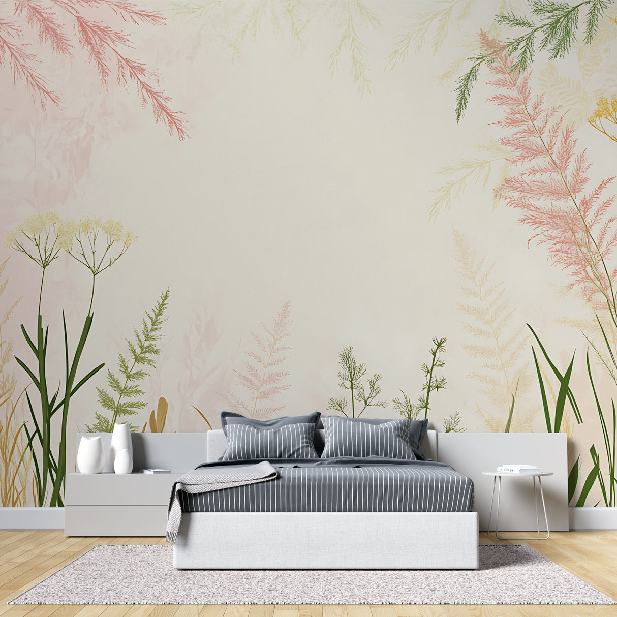 Floral wallpaper design bringing natural elegance to a dining room