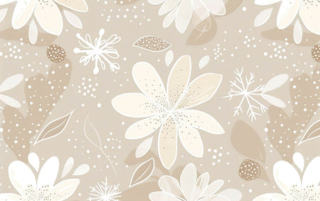 Beige snowflake floral wallpaper design file showing intricate pattern details