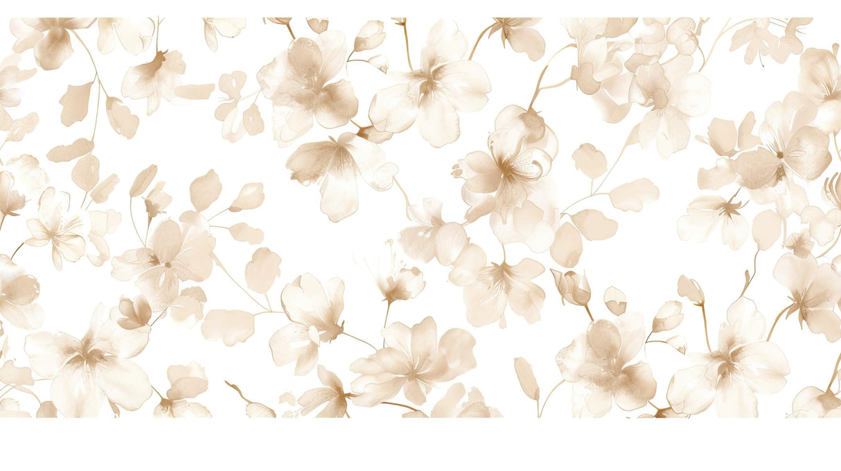 Beige watercolor floral wallpaper design file showing delicate bloom pattern