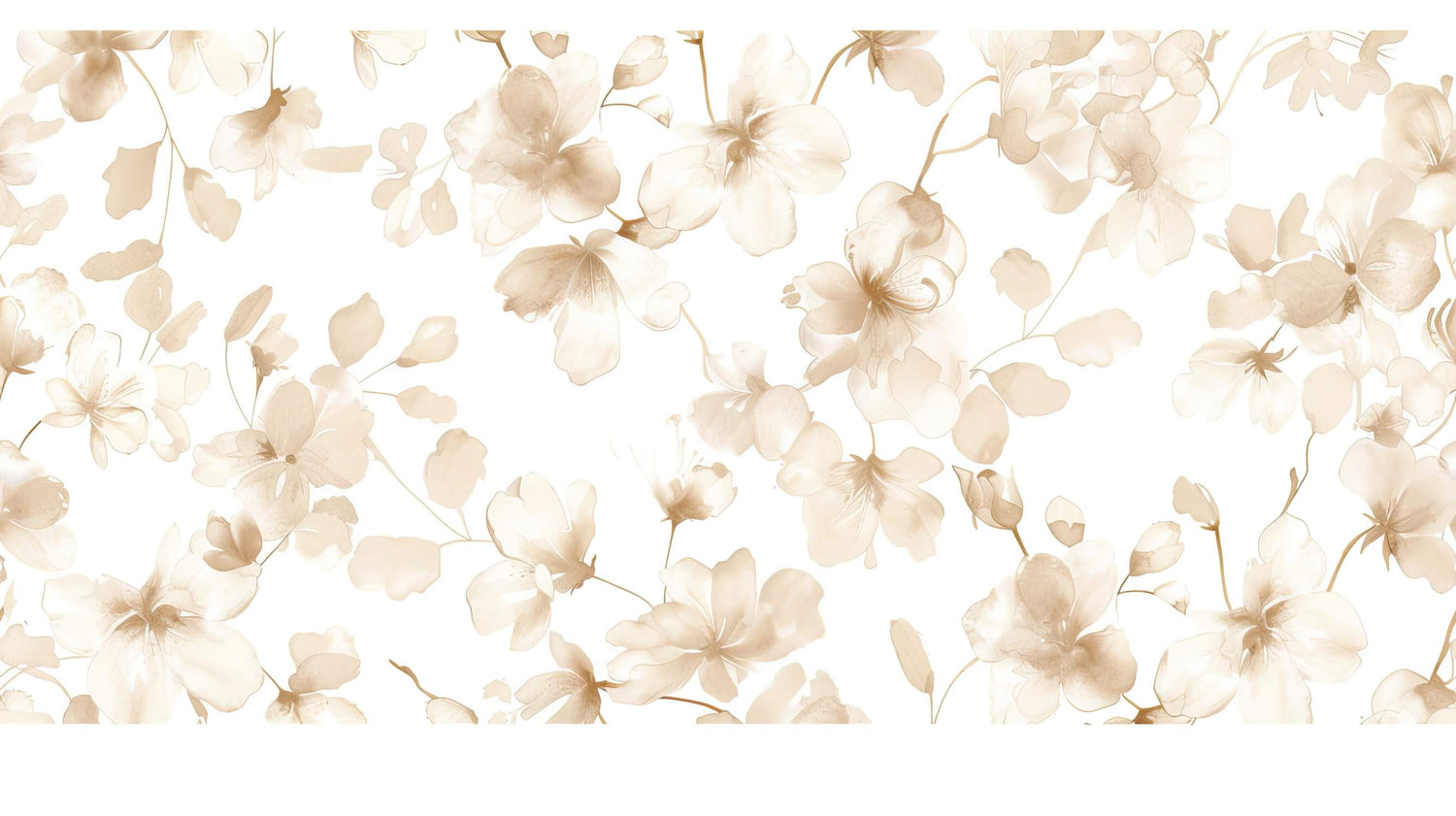 Beige watercolor floral wallpaper design file showing delicate bloom pattern