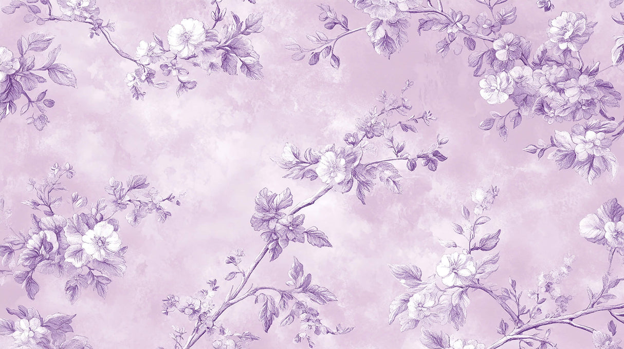 Purple lilac floral wallpaper design file showing intricate botanical pattern and delicate color details