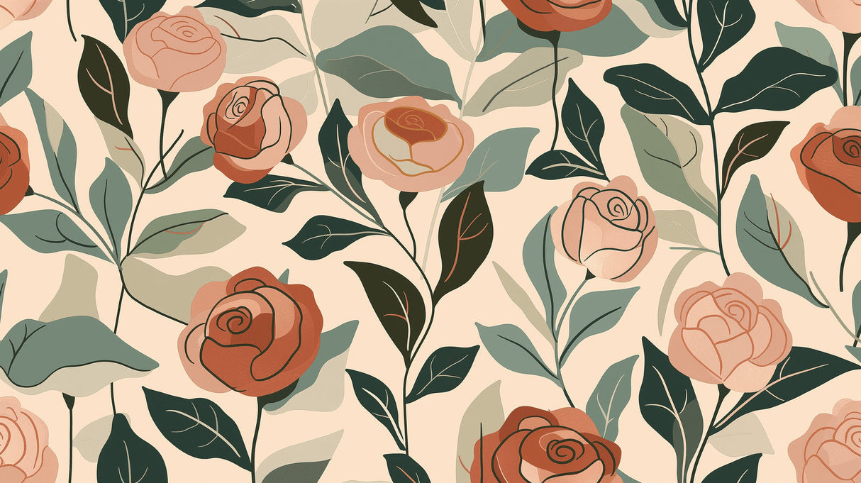 Large floral mural showcased in a modern bedroom with natural light