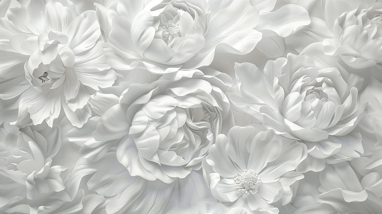 White roses design file showing intricate floral pattern and realistic 3D details