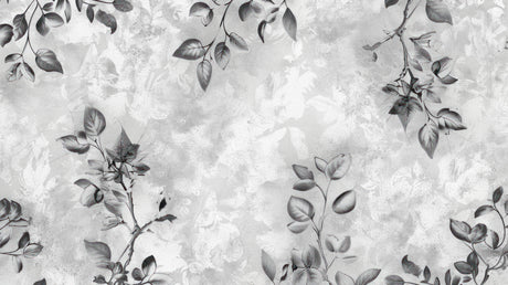 Monochrome grey leaves design file showing intricate botanical pattern details