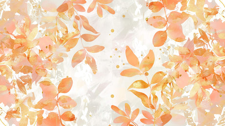 Peach and gold leaf wallpaper design file showing intricate botanical pattern details