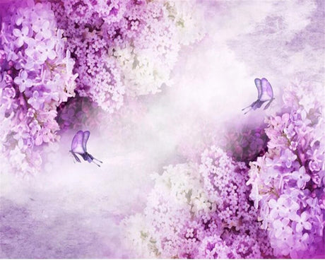 Purple butterfly and lilac blooms design file showing intricate pattern details and true colors