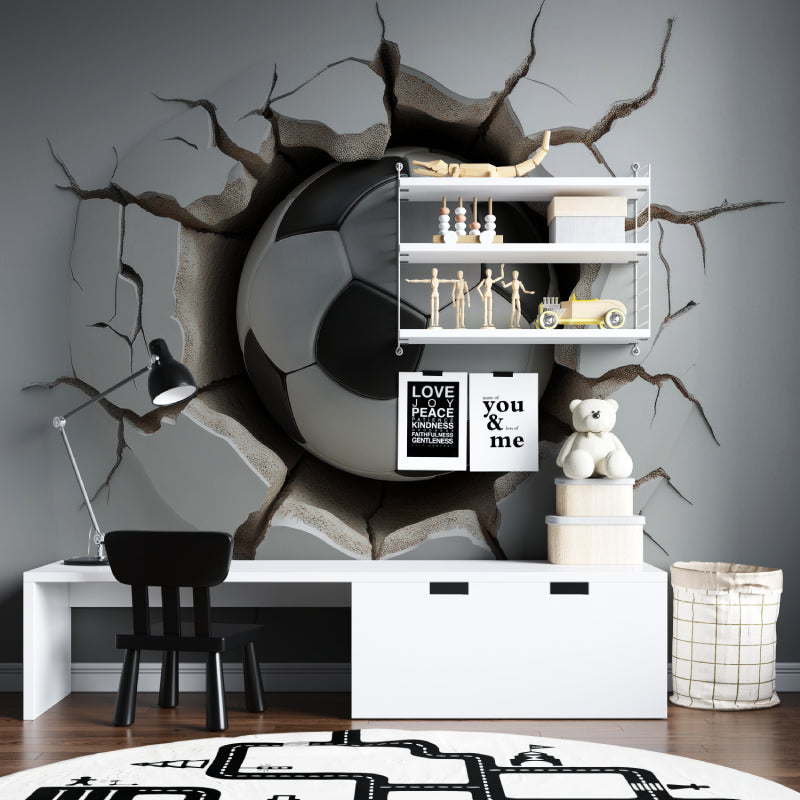 Floral wall mural in dining room showing purple rose detail with morning light