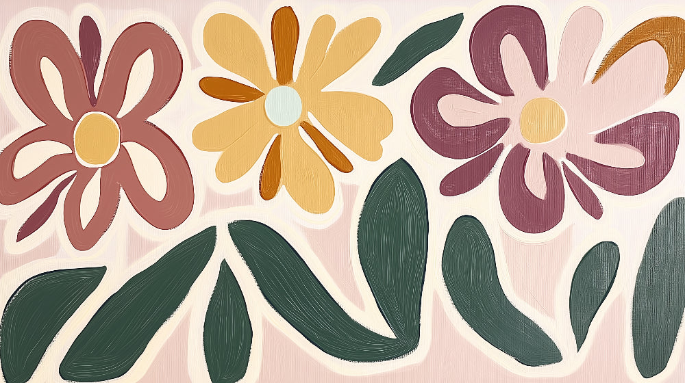 Large-scale floral pattern design file showing detailed terracotta and plum blooms on pink background