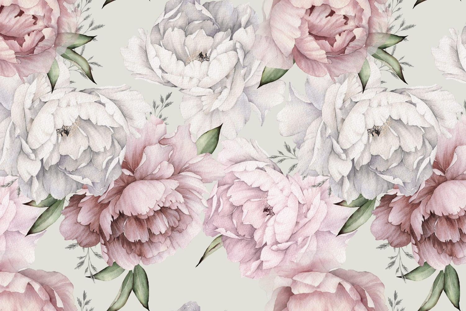 Pink and White Peony Wallpaper design file showing detailed floral pattern