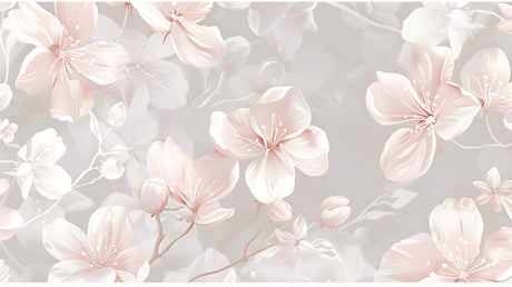 Cherry blossom wallpaper design file showing detailed pink flowers and geometric wave pattern