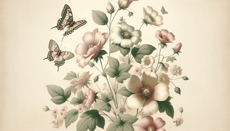 Vintage butterfly and bloom wallpaper design file showing detailed floral pattern