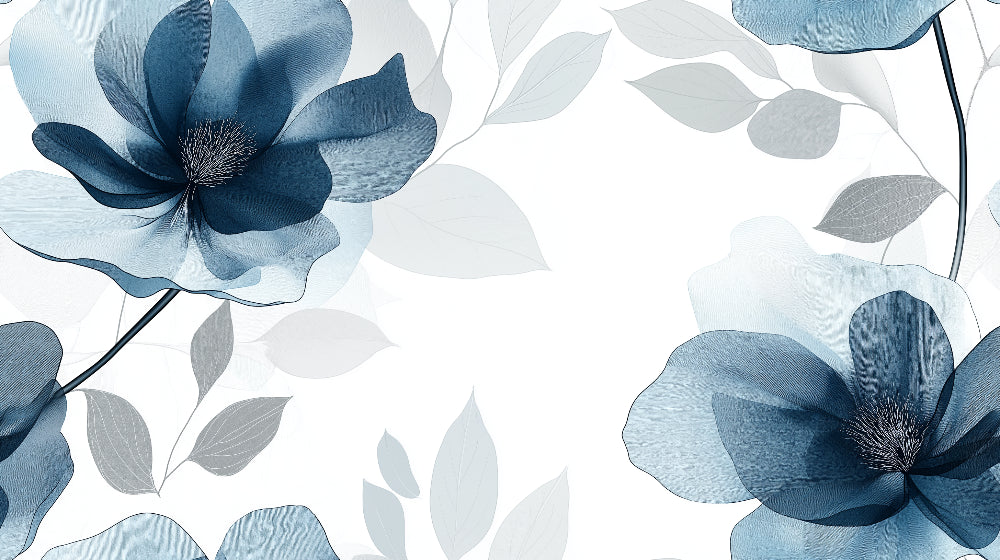 Blue Magnolia floral wallpaper design file showing detailed watercolor pattern