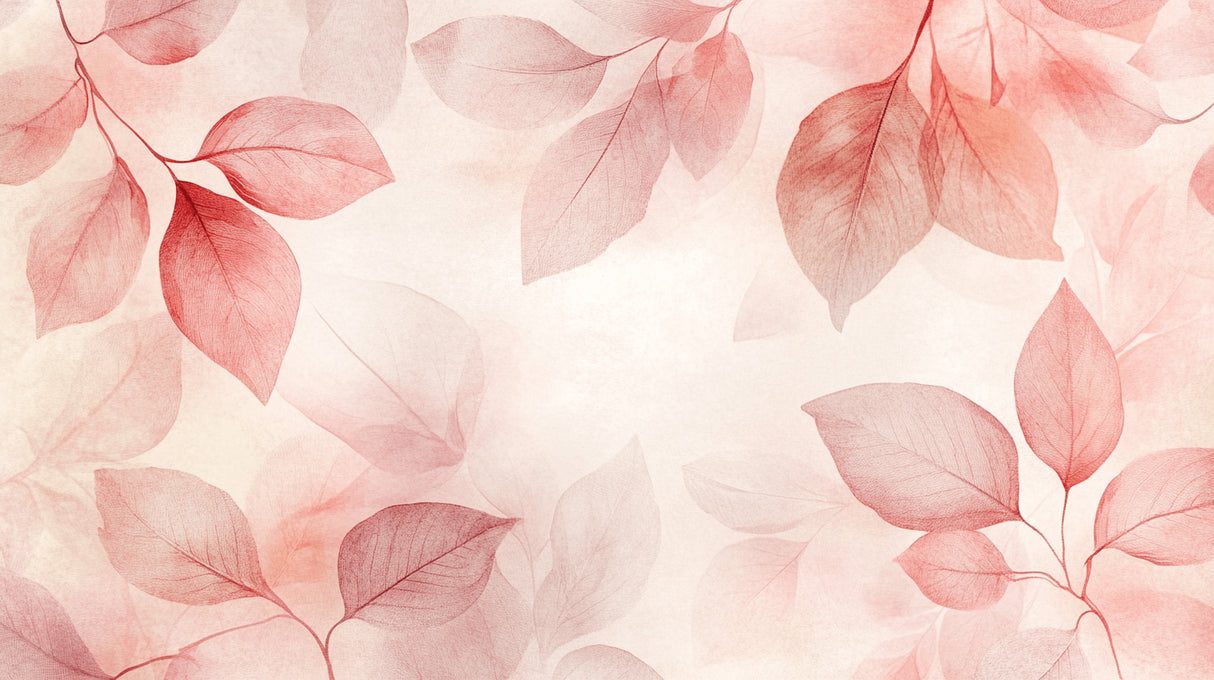 Watercolor pink leaves design file showing the delicate botanical pattern and soft color palette