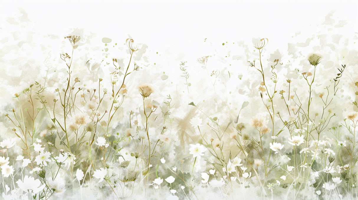 Watercolor Wildflower design file showing detailed golden and green botanical pattern