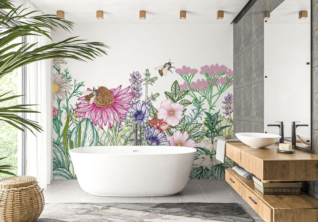 Botanical Wallpaper transforming a dining room with natural garden vibes