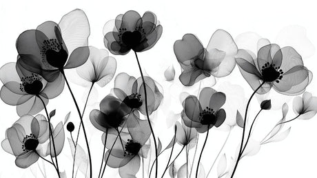 X-ray anemone floral pattern design file showing intricate petal details in monochrome