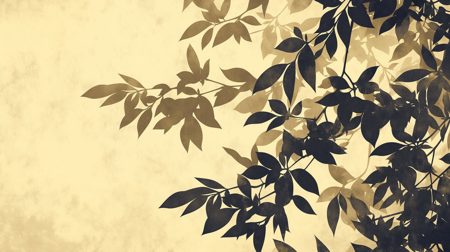 Elegant dining room featuring botanical wall mural in black and gold tones
