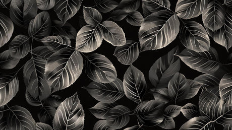 Black and silver leaves design file showing intricate botanical pattern details