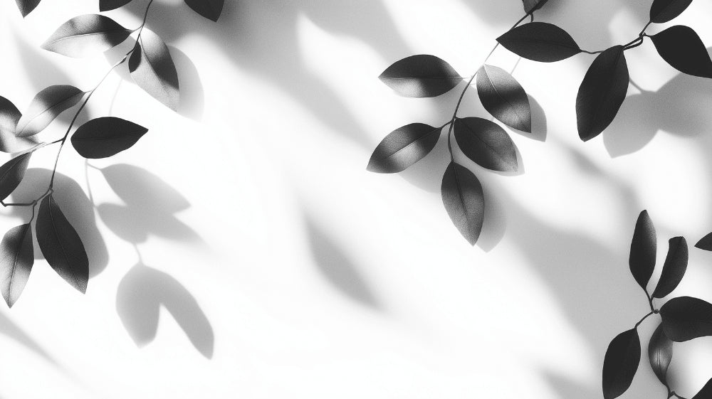 Black and white leaf shadow design file showing detailed botanical pattern and crisp contrast