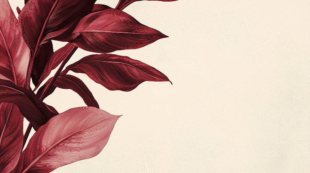 Burgundy leaves botanical wallpaper design file showing intricate leaf pattern detail