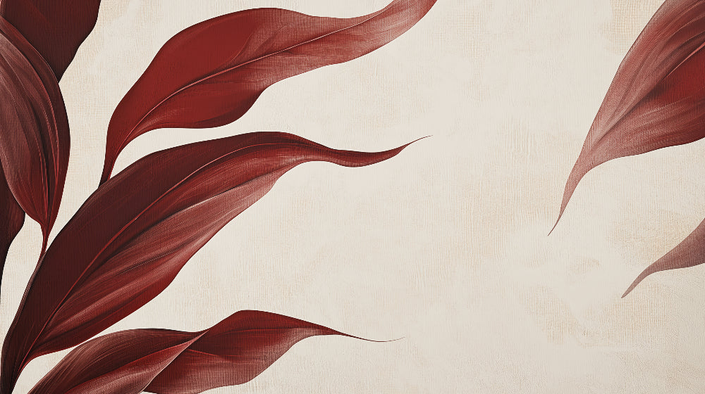 Large burgundy leaves design file showing intricate botanical pattern and rich wine-colored details