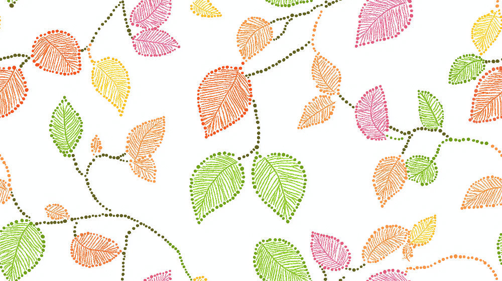 Summer colors dotted leaf pattern design file showing intricate botanical details