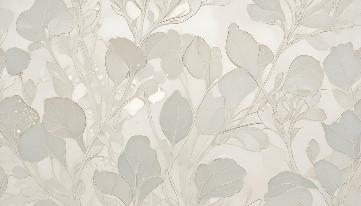 High-resolution design file showing detailed leaf pattern in soft beige and grey tones