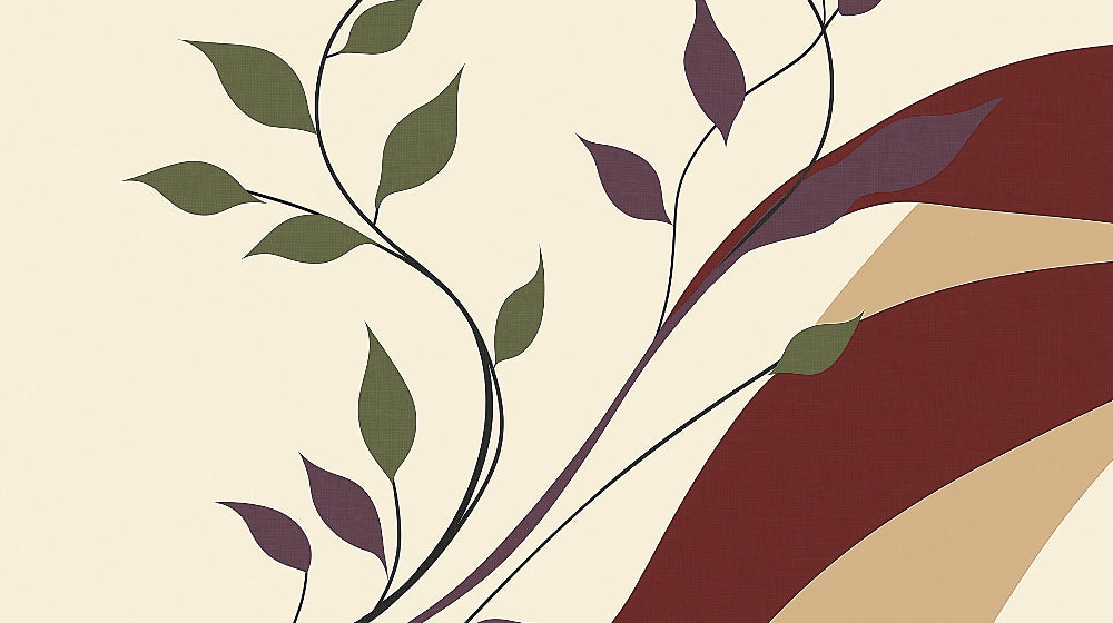 Elegant botanical leaf pattern design file showing detailed burgundy and green foliage
