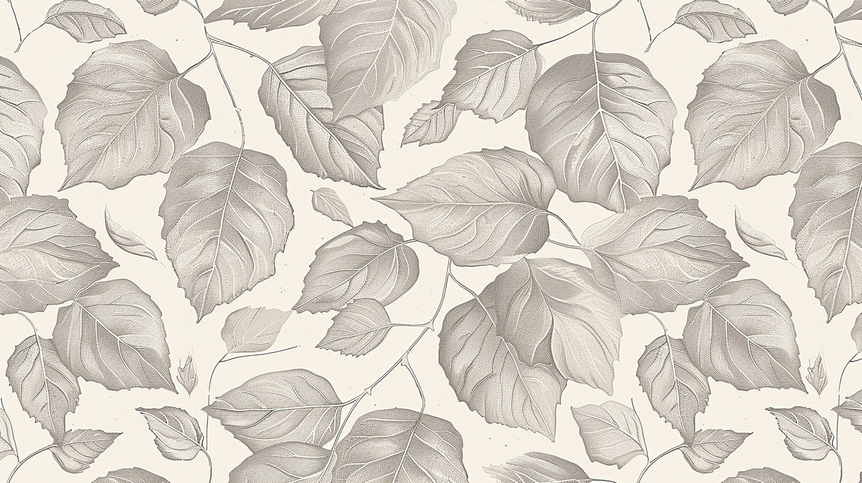 Grey leaf pattern design file showing intricate botanical details and soft tones