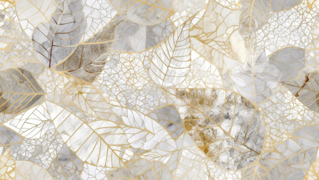 Golden leaves geometric wallpaper design file showing intricate pattern details and metallic elements