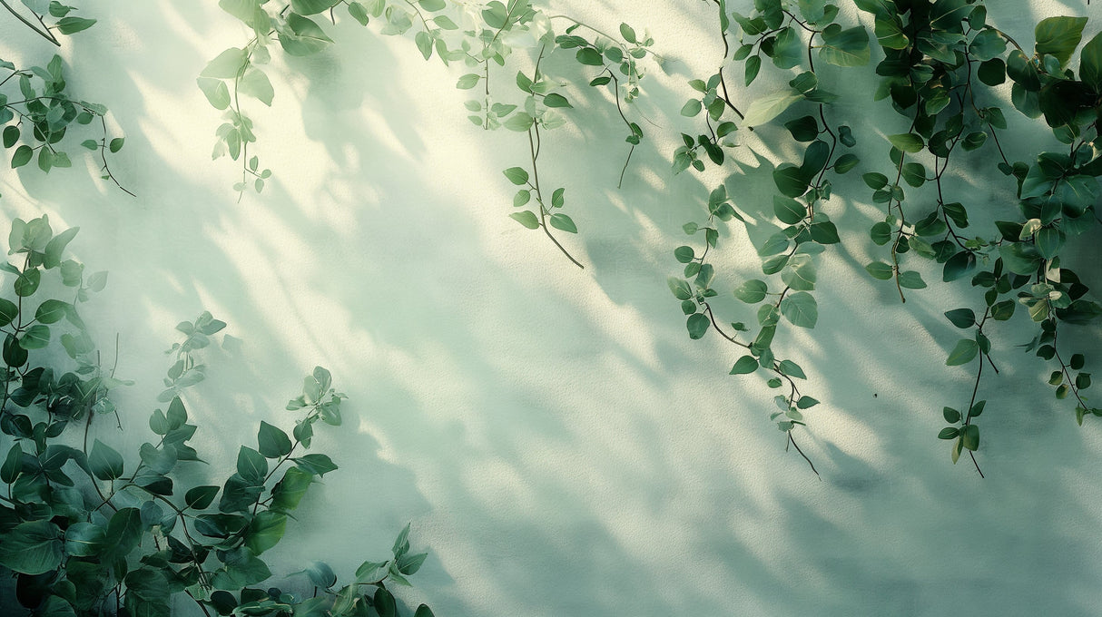 Green vine shadow wallpaper design file showing detailed leaf patterns and light effects
