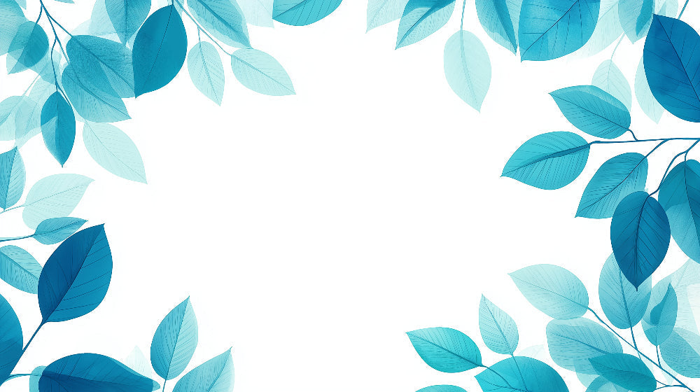Translucent blue leaves design file showing intricate botanical pattern on white background