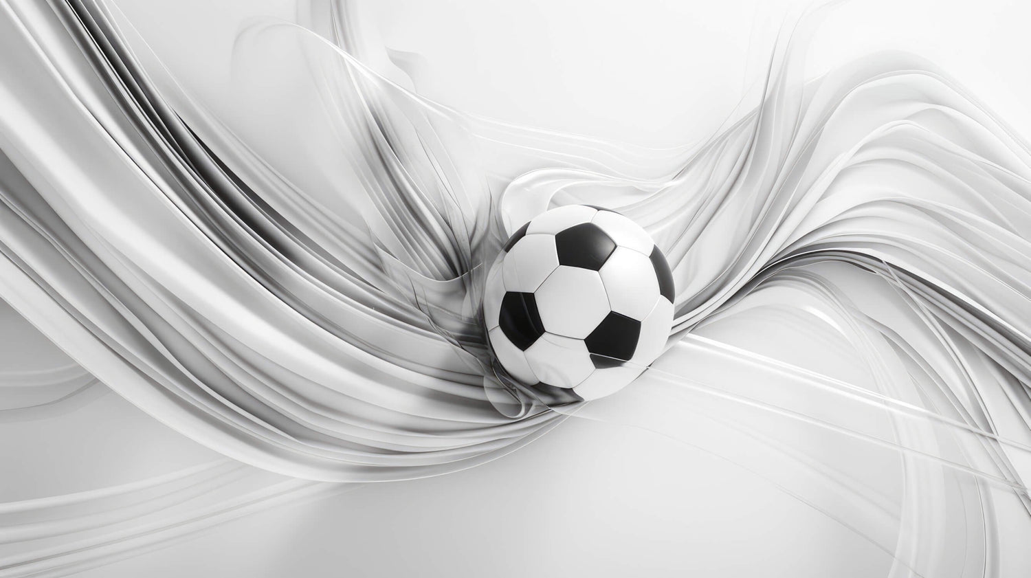 Football wallpaper design file showing detailed 3D soccer ball pattern with flowing silver waves